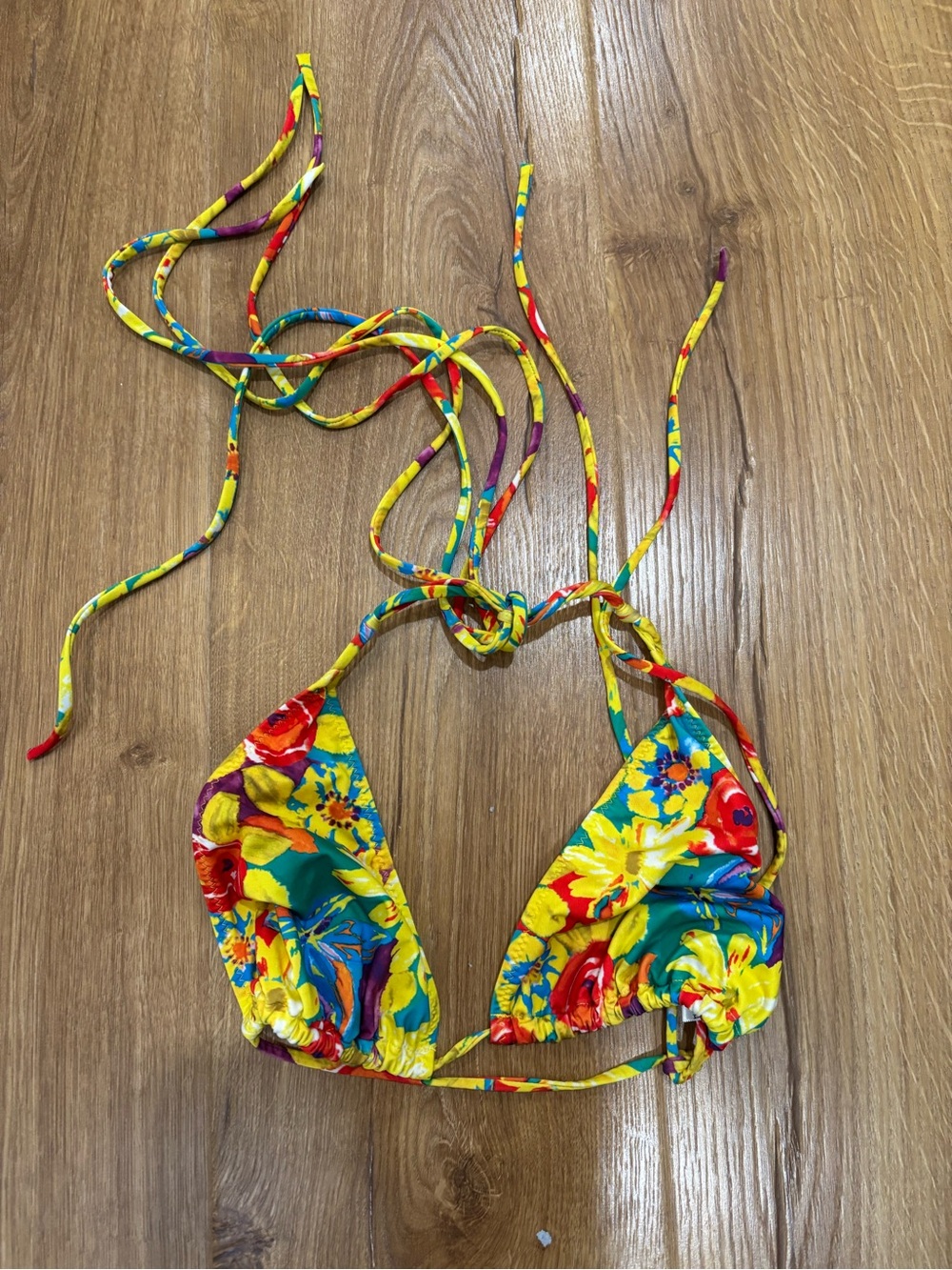 Heavy Manners Floral Triangle Bikini Top